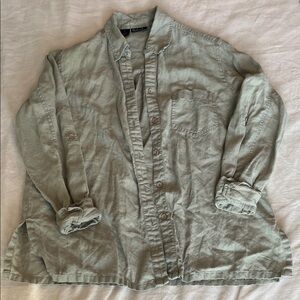 Rafaella Women’s Sage Green Linen Shirt